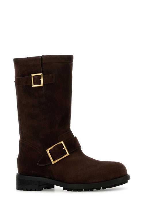 JIMMY CHOO BIKER MID For Women Exterior: 100% Suede Interior: 100% Leather Sole: Rubber