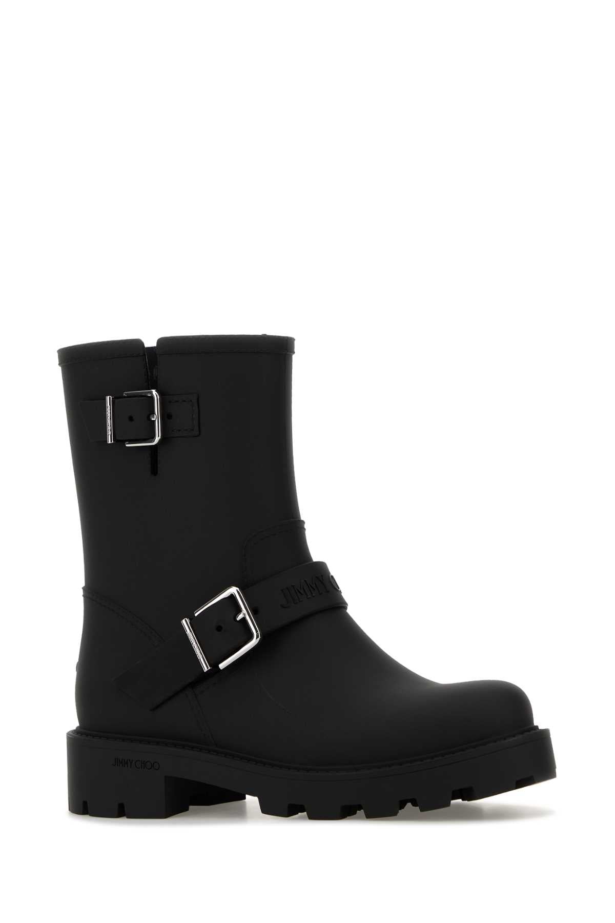 JIMMY CHOO BIKER RAIN For Women Exterior: 100% Rubber Interior: 100% Rubber Sole: Rubber