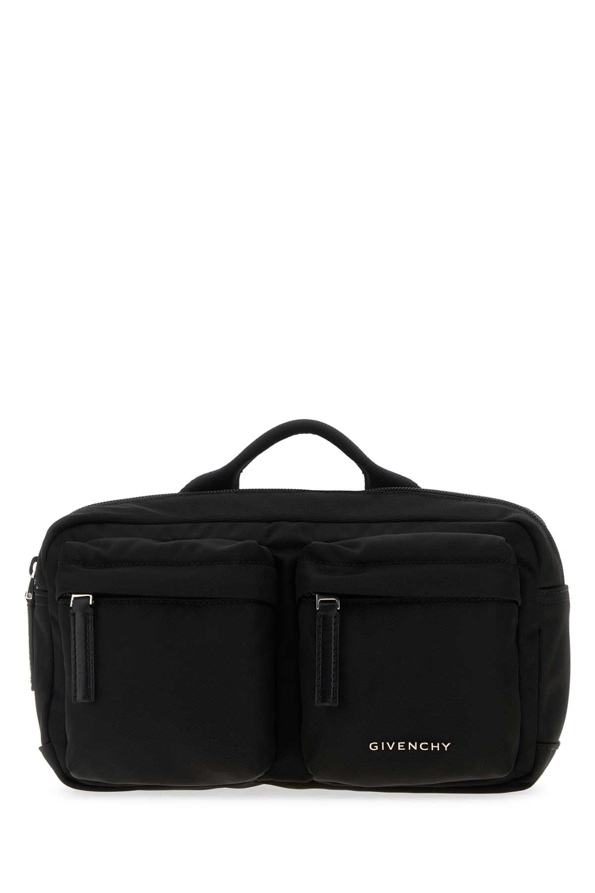 GIVENCHY ESSENTIAL U BUMBAG For Men Exterior: 100% Nylon Lining: 100% Fabric Finishing: Silver metal