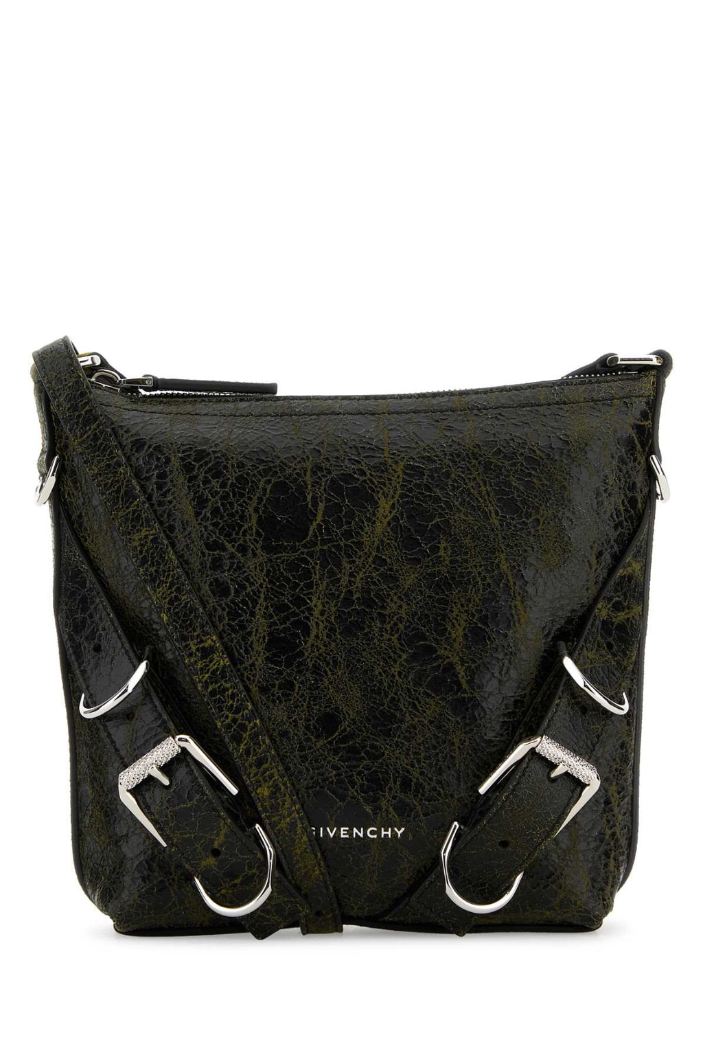 GIVENCHY VOYOU SMALL CROSSBODY For Men Exterior: 100% Calf Lining: 100% Fabric Finishing: Silver metal