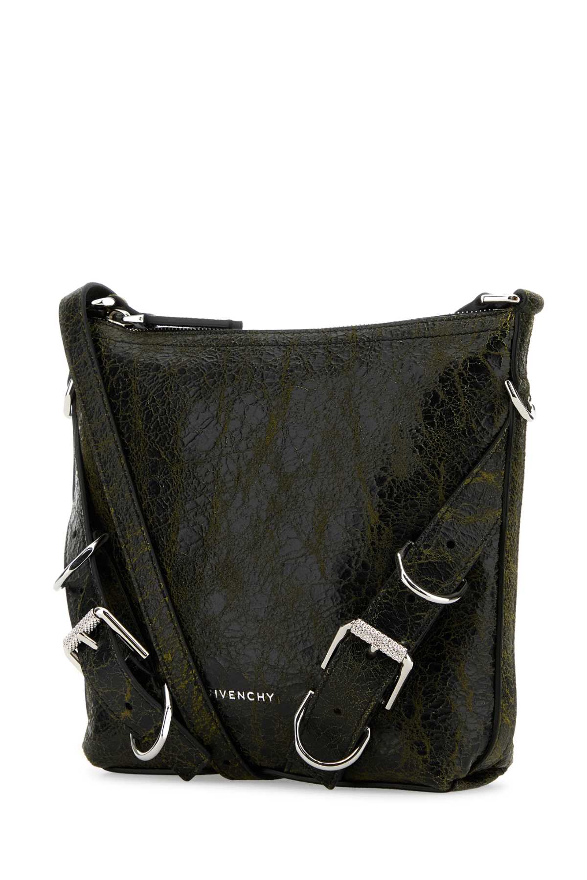 GIVENCHY VOYOU SMALL CROSSBODY For Men Exterior: 100% Calf Lining: 100% Fabric Finishing: Silver metal