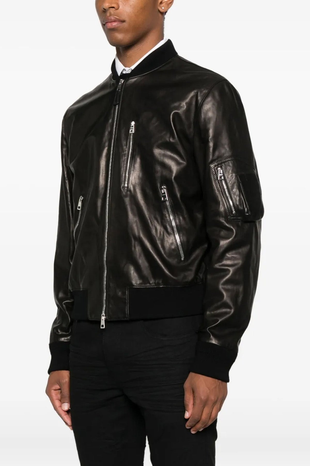 givenchy Leather bomber jacket