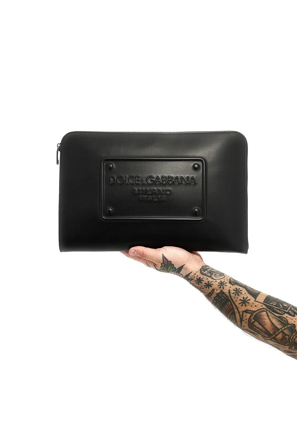 DOLCE & GABBANA Large plaque pouch For Men 100% calfskin leather (Bos Taurus)