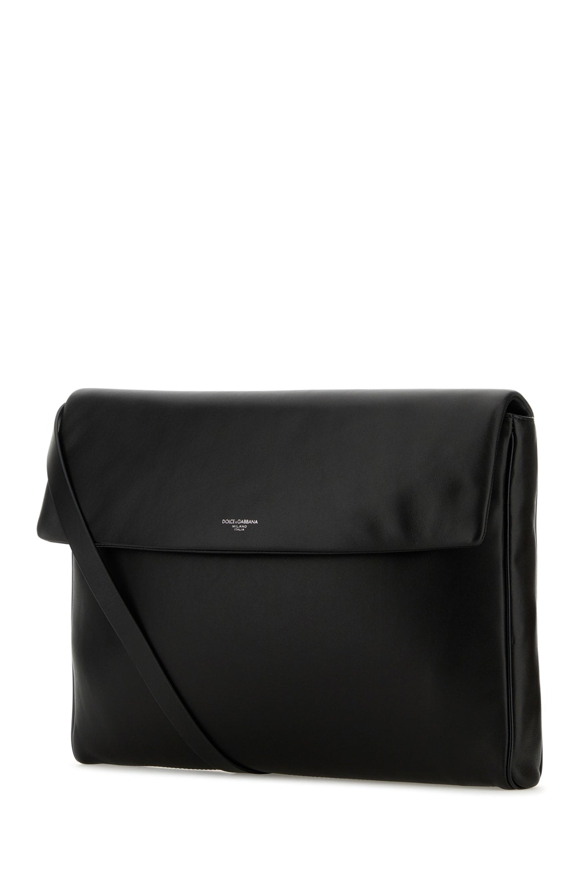 DOLCE & GABBANA POUCH MORBIDA TRACOLLA For Men Exterior: 100% Lamb Lining: 100% Lamb Finishing: Silver metal