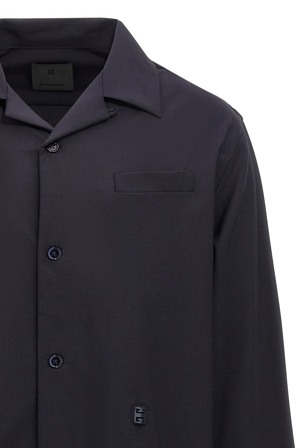 GIVENCHY Logo plaque shirt For Men 4% elastane 38% polyamide 58% wool