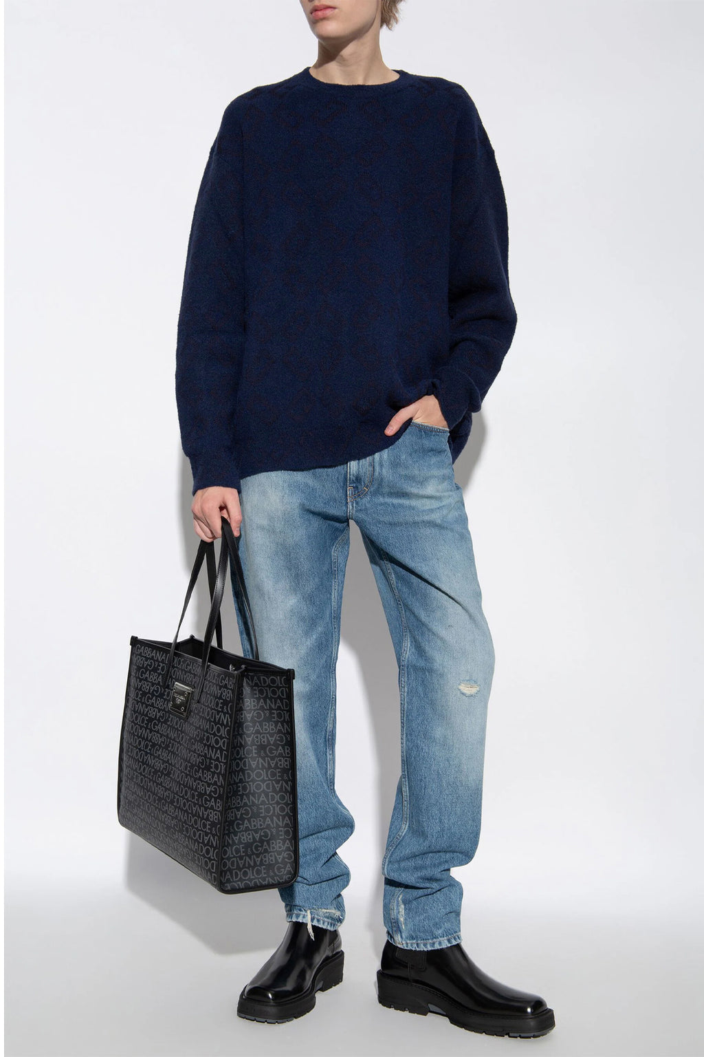 GIVENCHY Logo embroidery sweater For Men 60% wool, 40% polyamide