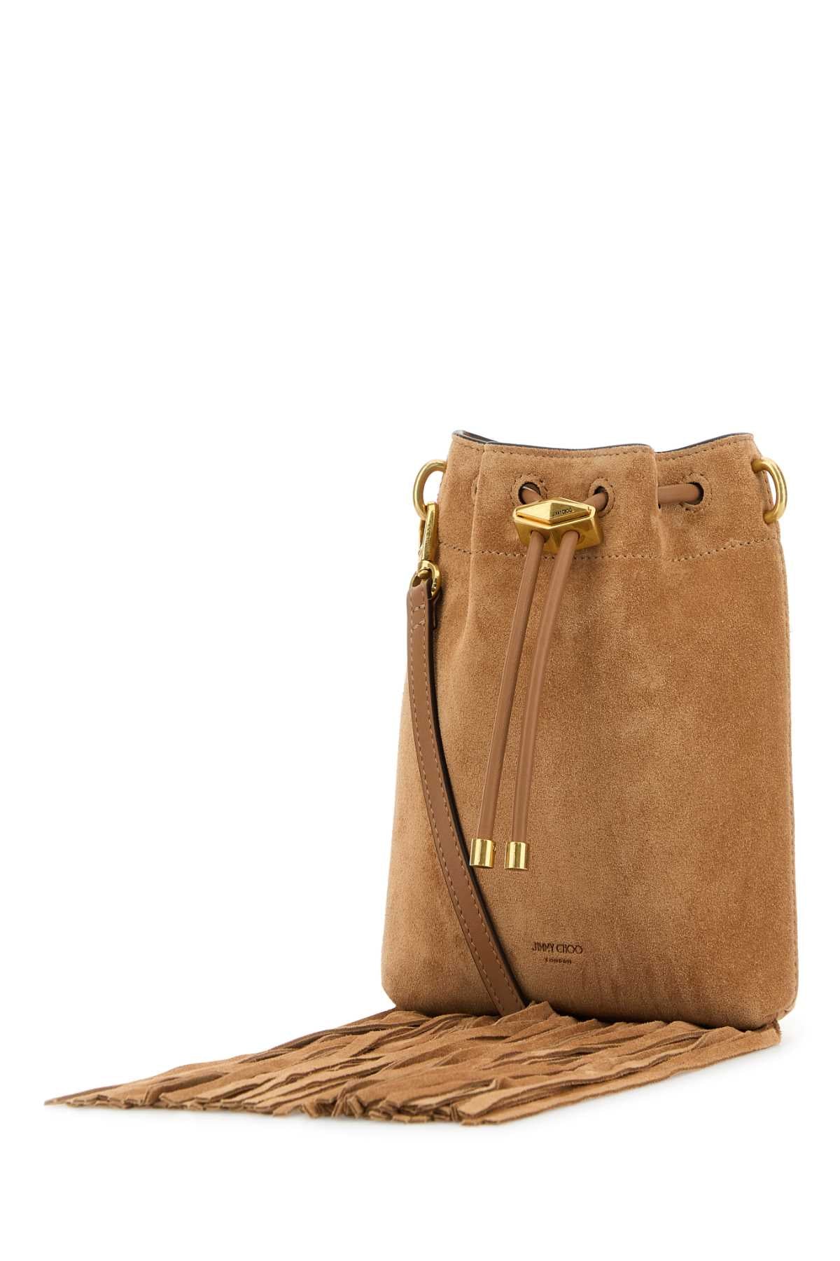 JIMMY CHOO BON BON BCKT N/S MN For Women Exterior: 100% Suede Lining: 100% Fabric Finishing: Golden metal