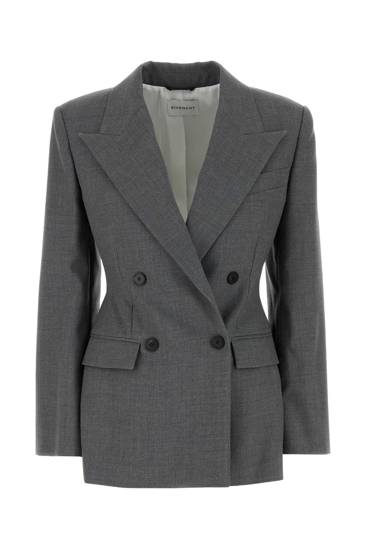 GIVENCHY DOUBLE BREASTED JACKET TUXEDO For Women Exterior: 100% Wool Lining: 100% Polyester