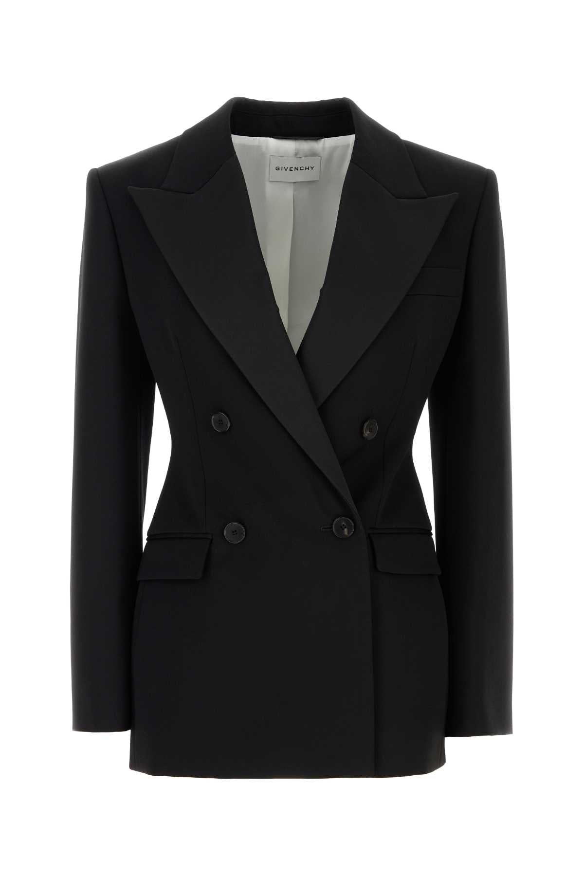 GIVENCHY DOUBLE BREASTED JACKET TUXEDO For Women Exterior: 100% Wool Lining: 100% Polyester