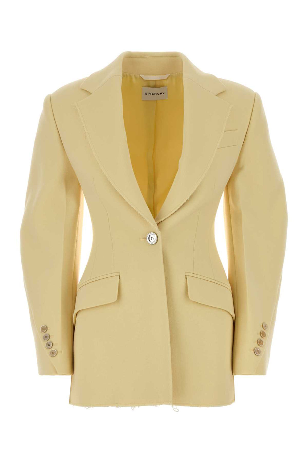 GIVENCHY SB COCOON JACKET RAW EDGE For Women Exterior: 90% Wool 7% Nylon 3% Elastane Lining: 100% Polyester