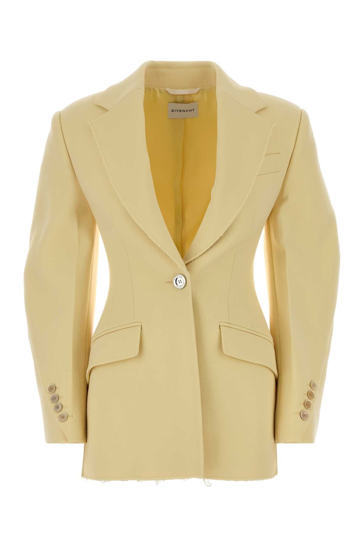 GIVENCHY SB COCOON JACKET RAW EDGE For Women Exterior: 90% Wool 7% Nylon 3% Elastane Lining: 100% Polyester