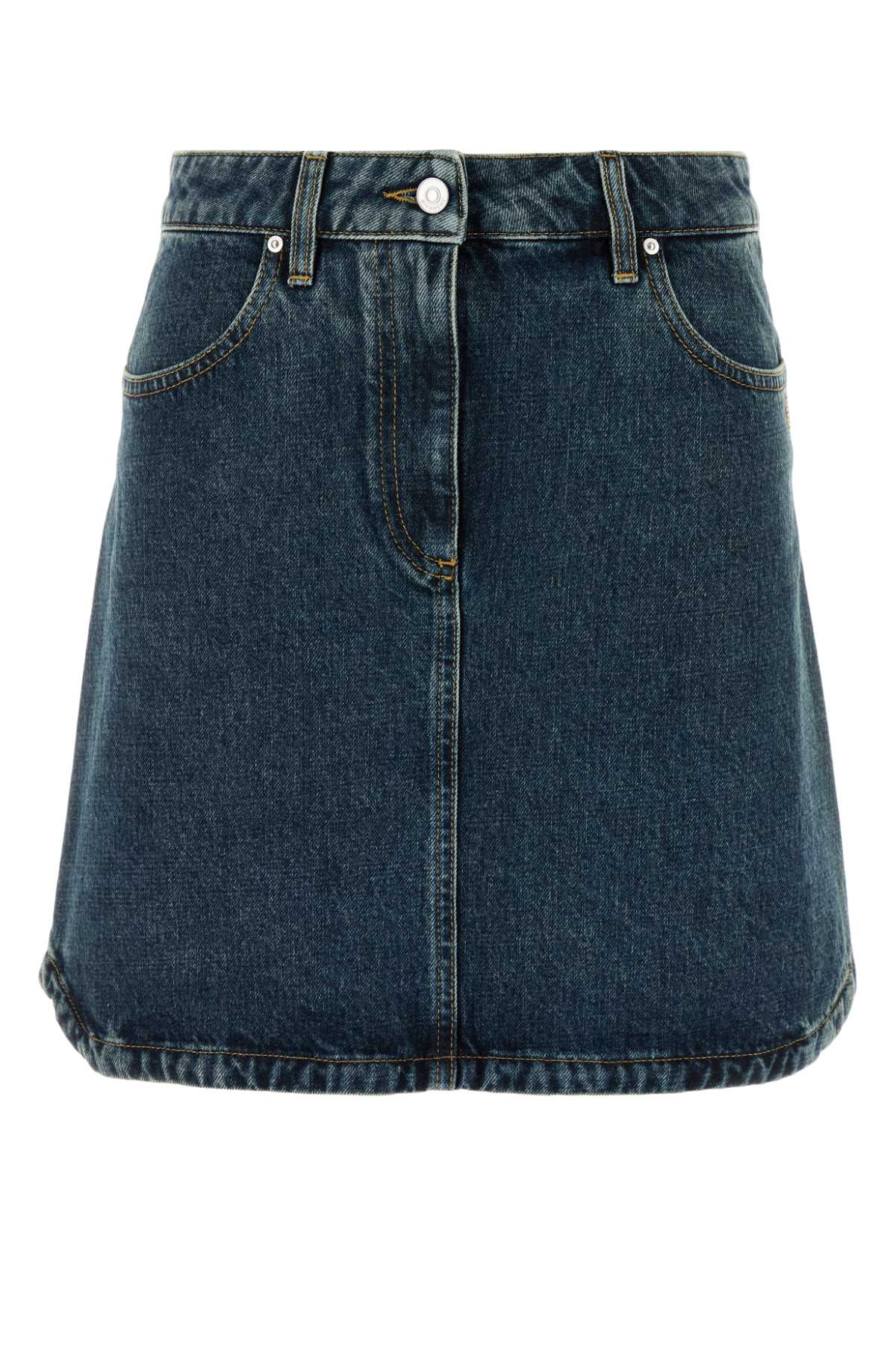 GIVENCHY MINI DENIM SKIRT WITH POCKETS For Women Exterior: 100% Cotton