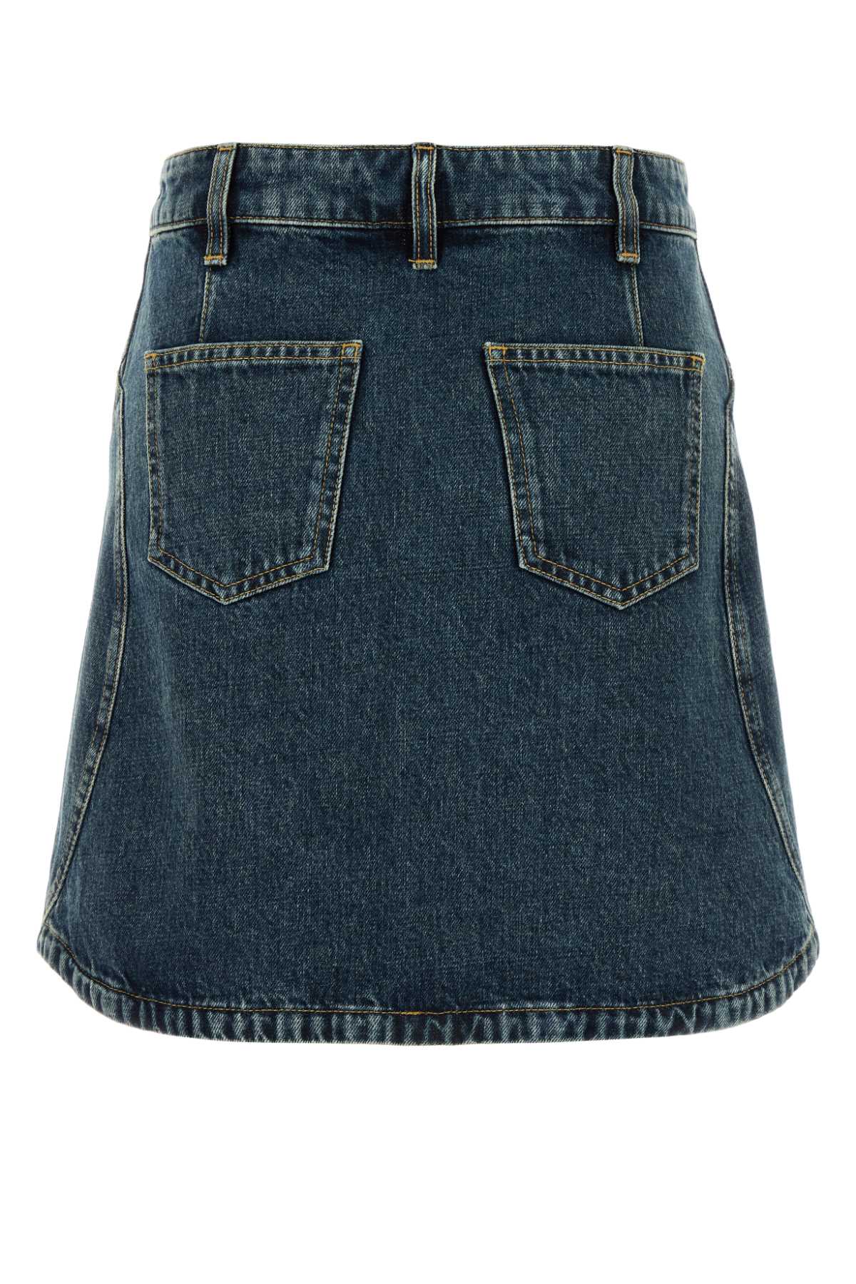 GIVENCHY MINI DENIM SKIRT WITH POCKETS For Women Exterior: 100% Cotton