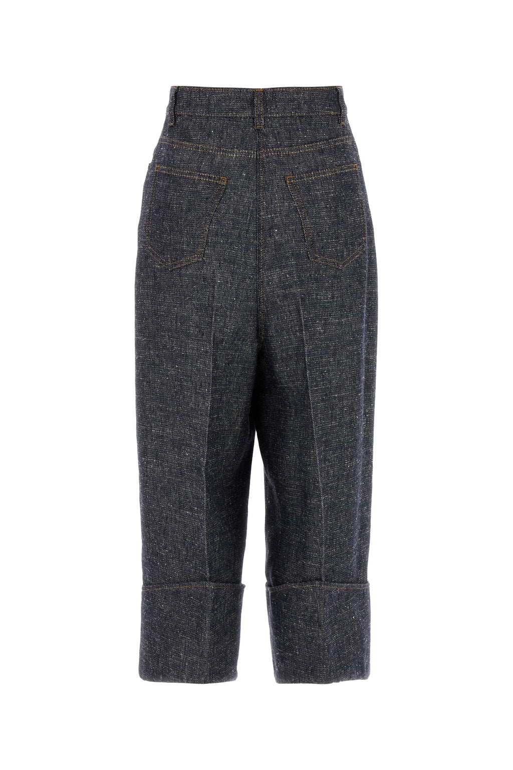 GIVENCHY FOLD UP DENIM TROUSERS For Women Exterior: 42% Linen 28% Viscose 17% Hemp 13% Silk