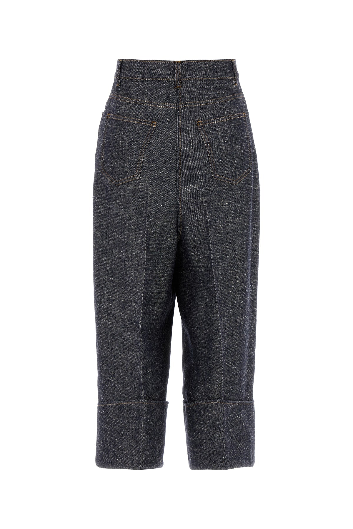 GIVENCHY FOLD UP DENIM TROUSERS For Women Exterior: 42% Linen 28% Viscose 17% Hemp 13% Silk