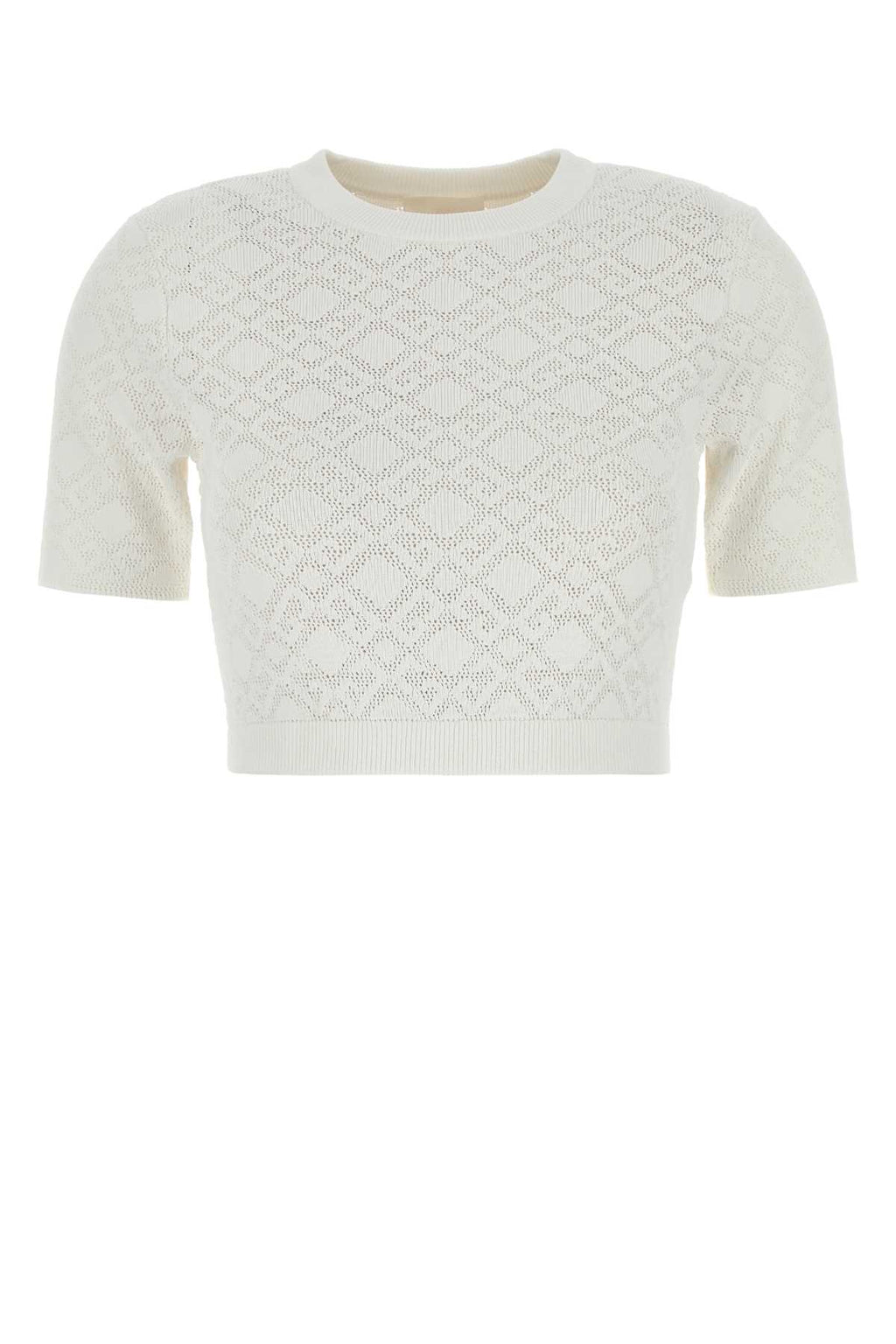 GIVENCHY CROPPED SHORT SLEEVES SWEATER For Women Exterior: 89% Viscose 7% Nylon 4% Polyester