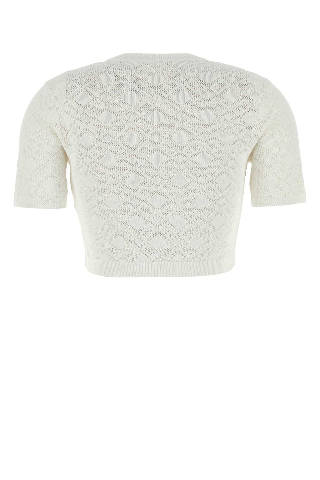 GIVENCHY CROPPED SHORT SLEEVES SWEATER For Women Exterior: 89% Viscose 7% Nylon 4% Polyester