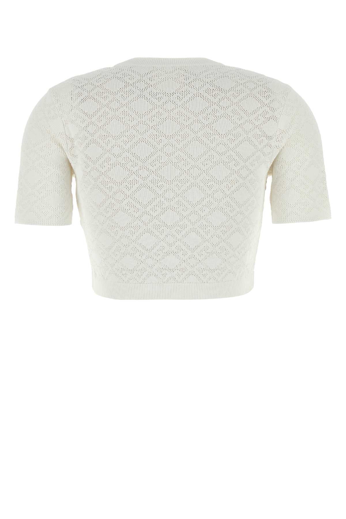 GIVENCHY CROPPED SHORT SLEEVES SWEATER For Women Exterior: 89% Viscose 7% Nylon 4% Polyester
