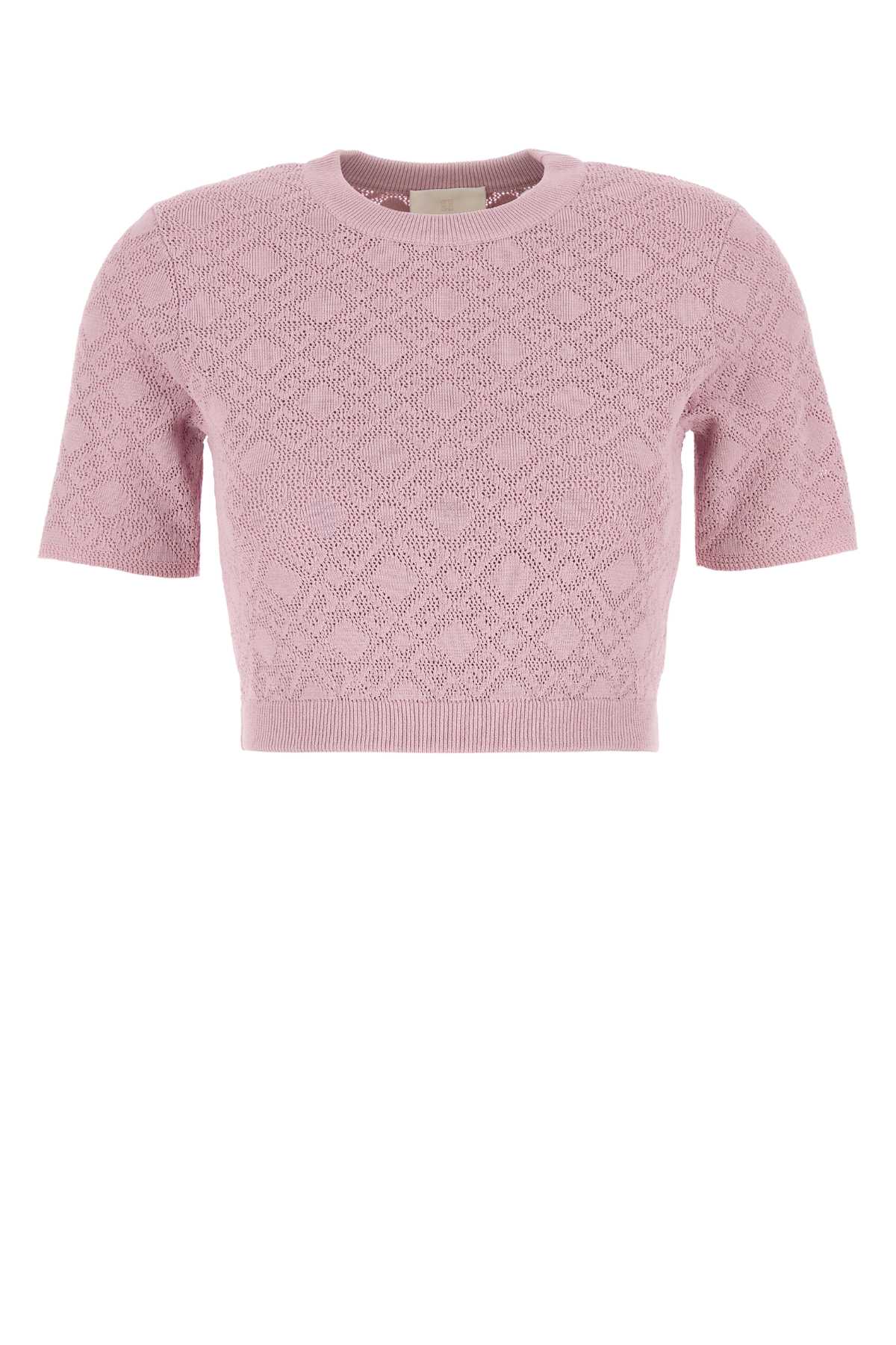 GIVENCHY CROPPED SHORT SLEEVES SWEATER For Women Exterior: 89% Viscose 7% Nylon 4% Polyester