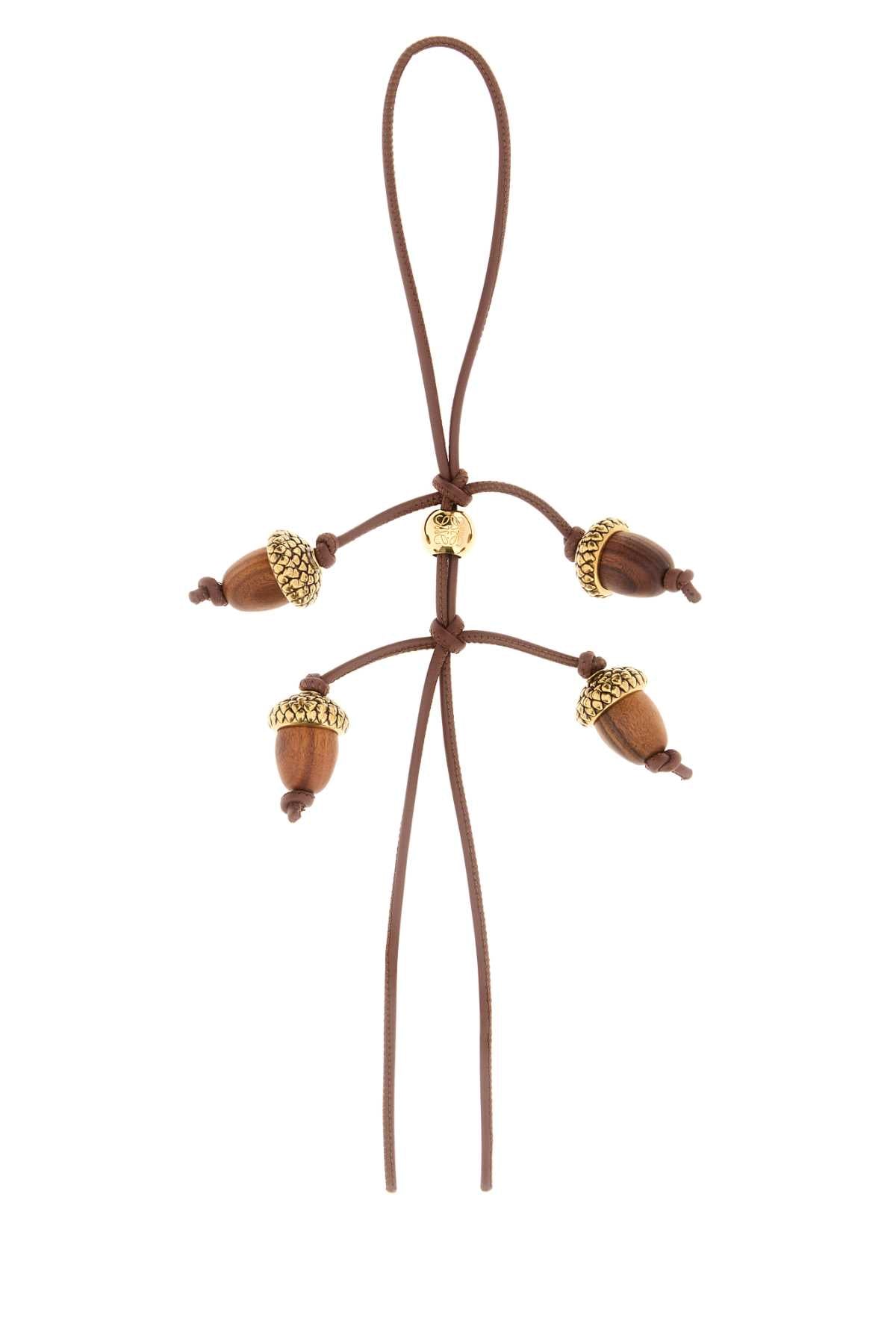 LOEWE WOODEN ACORN CHARM For Women Exterior: 100% Wool 100% Calf