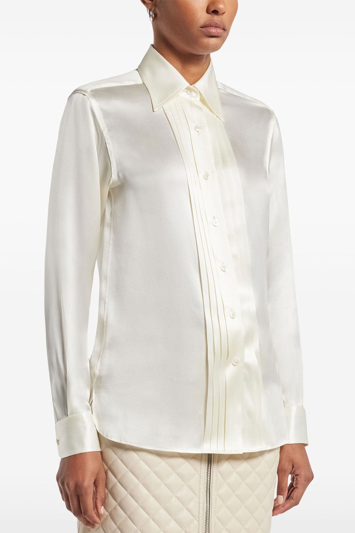 TOM FORD Pleated plastron shirt For Women 100% silk