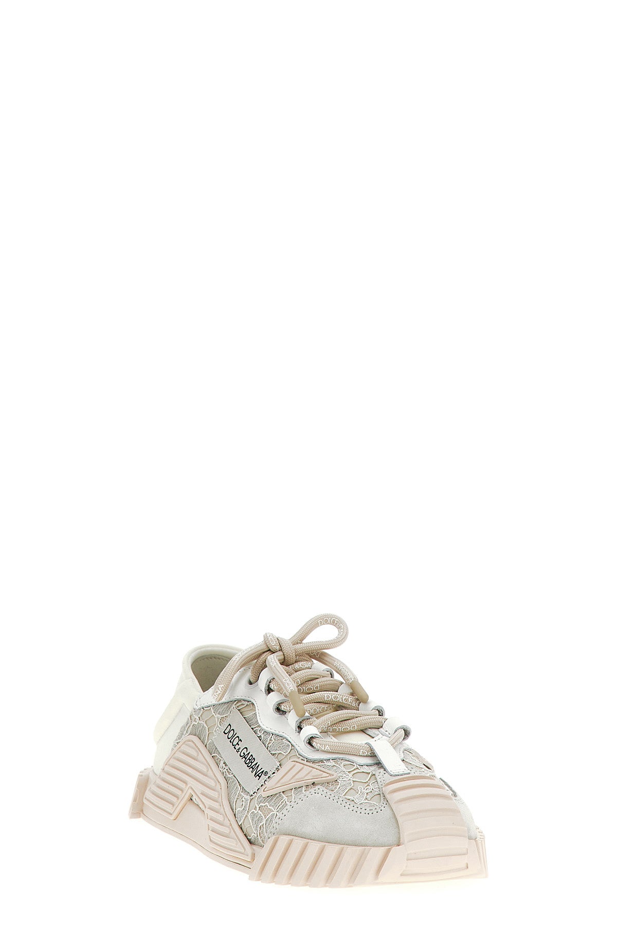 DOLCE & GABBANA Lace sneakers For Women 43% polyamide 10% acrylic 5% cotton 21% calf leather