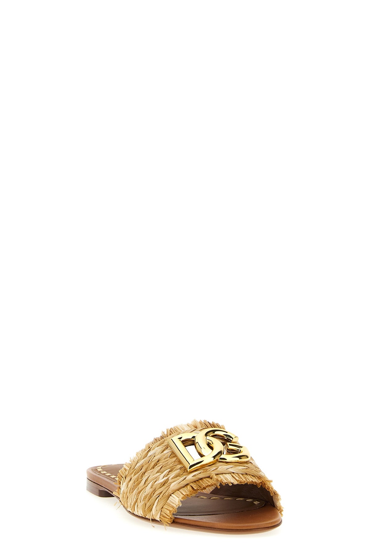 DOLCE & GABBANA Raffia braid slides For Women 80% raffia 20% viscose