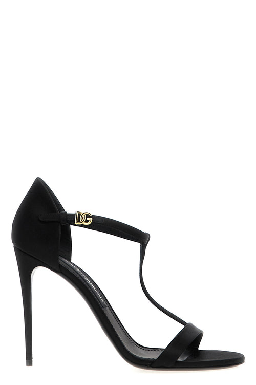 DOLCE & GABBANA 'T-Bar' sandals For Women 68% viscose, 32% silk