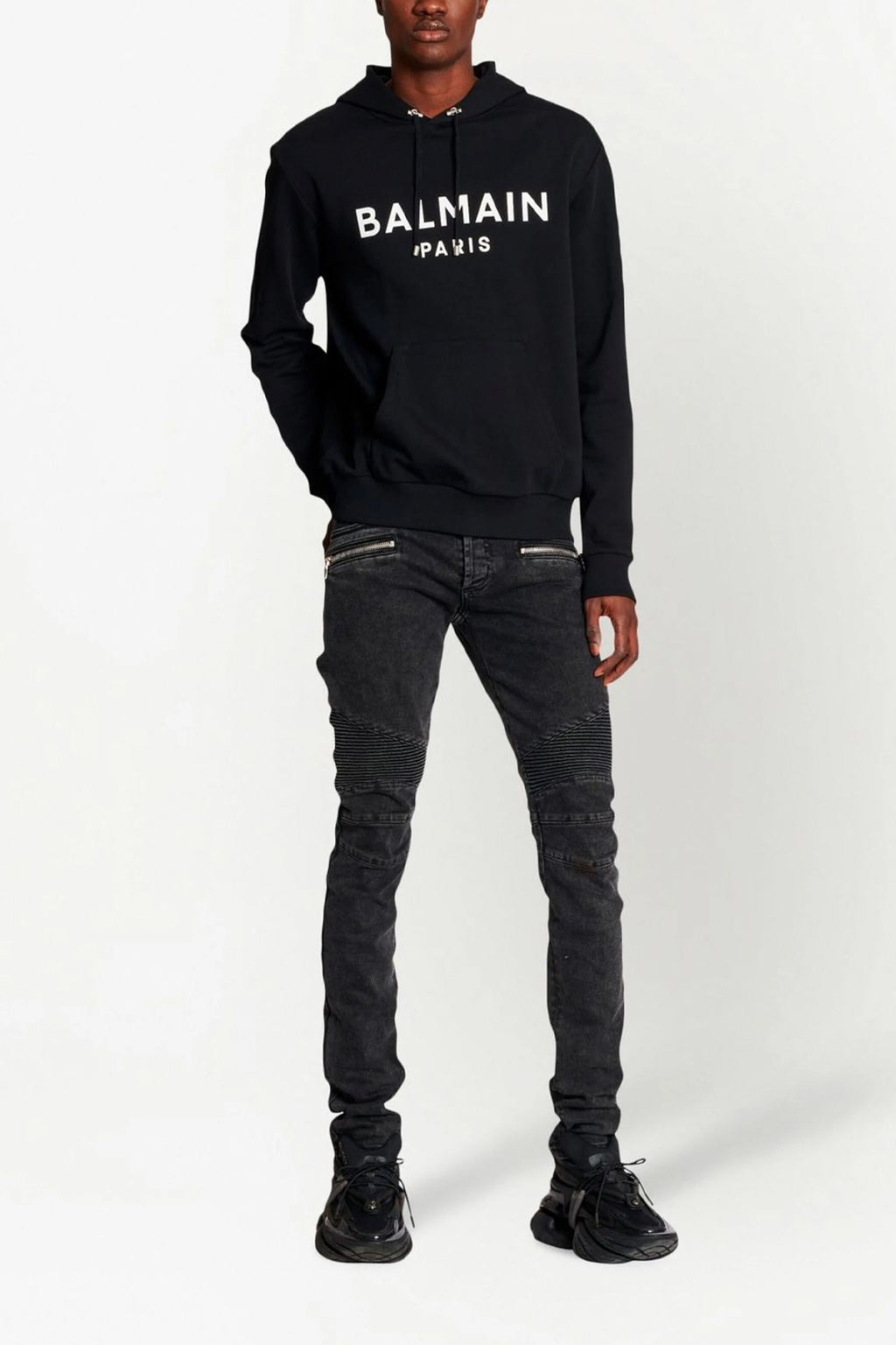 BALMAIN Logo print hoodie For Men 100% cotton