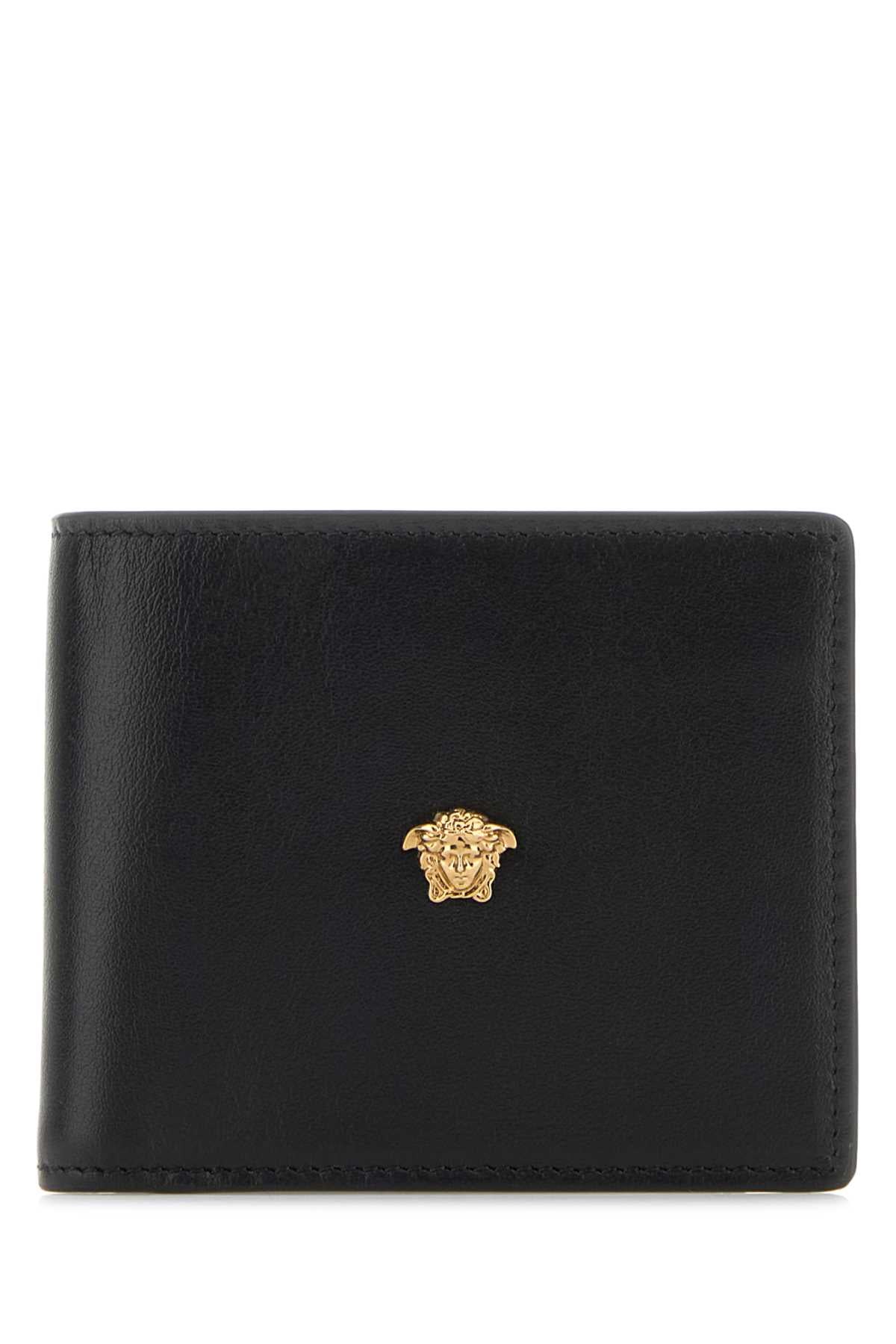 VERSACE BI-FOLD WALLET CALF LEATHER For Men Exterior: 100% Calf