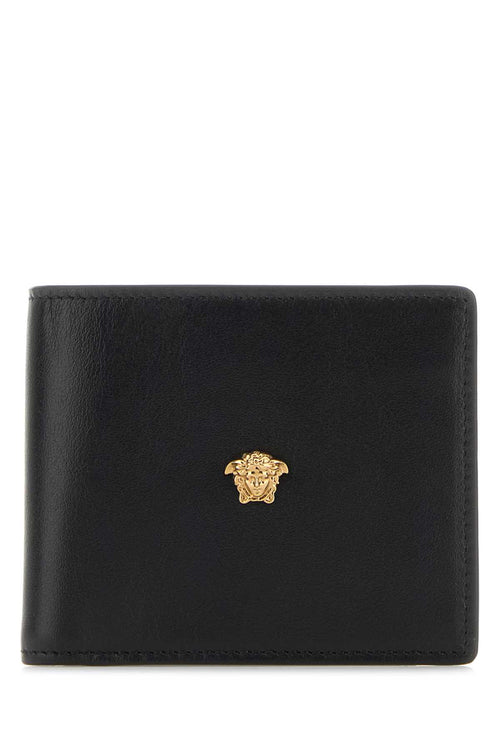 VERSACE BI-FOLD WALLET CALF LEATHER For Men Exterior: 100% Calf