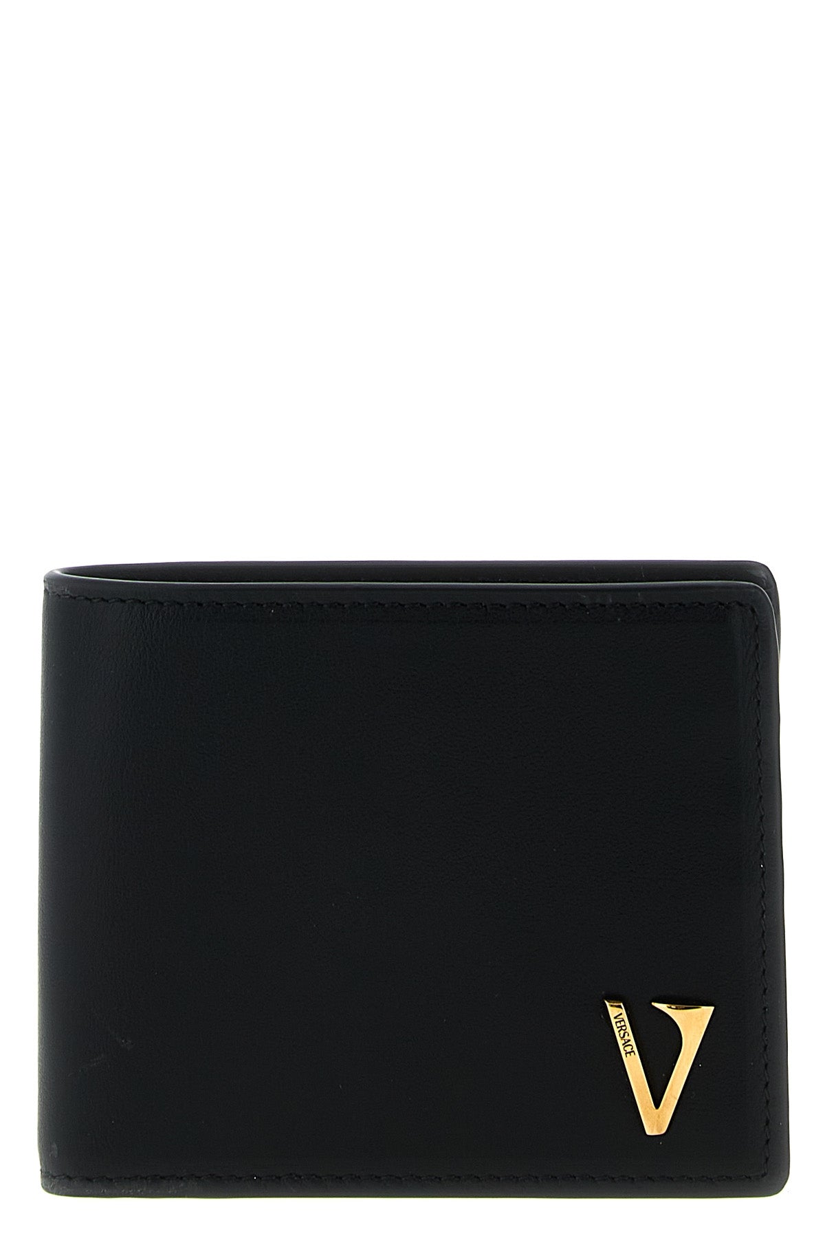 VERSACE 'V Logo' wallet For Men 100% calfskin leather (Bos Taurus)