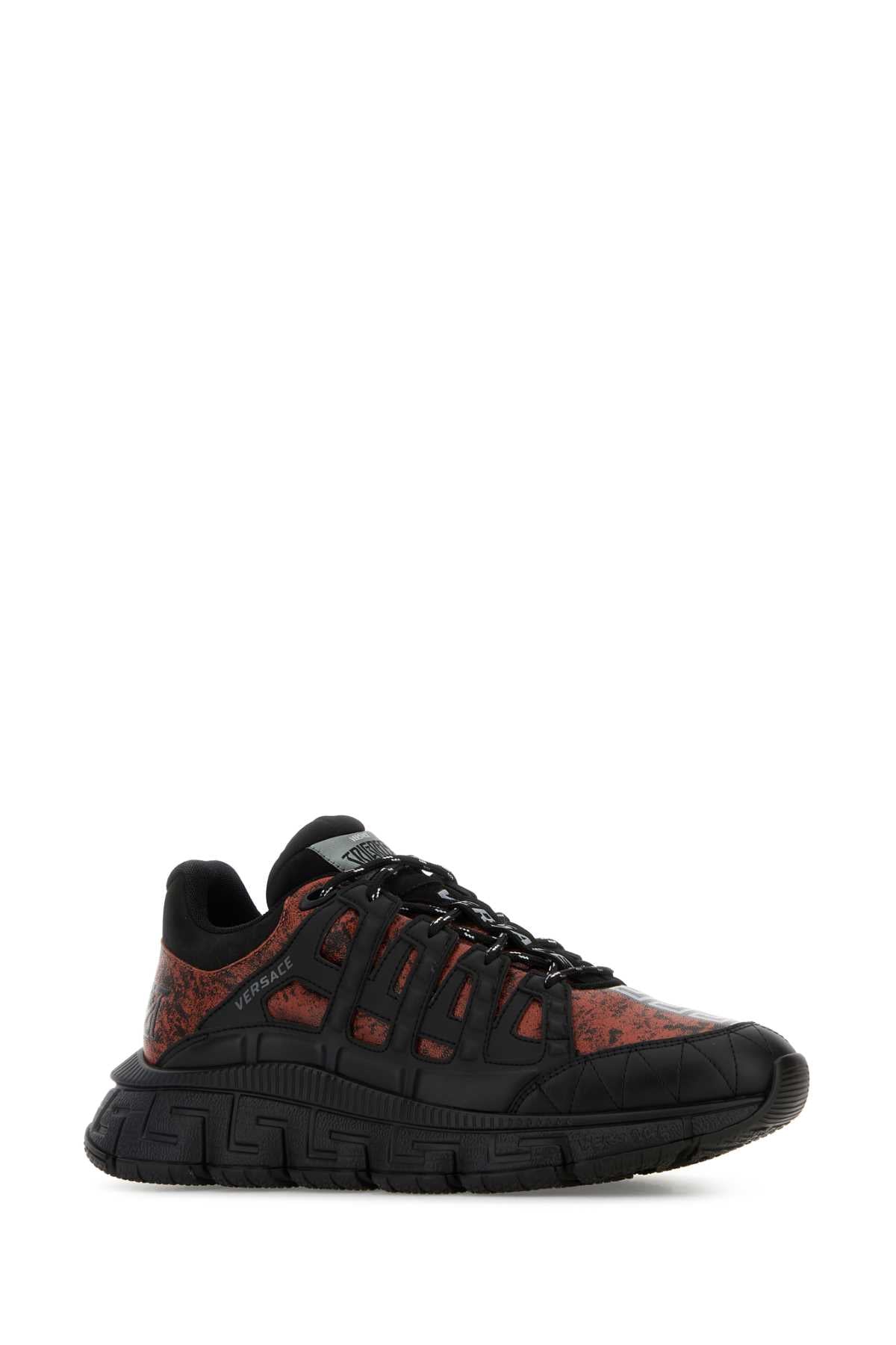 VERSACE SNEAKER CHARCOAL LEATHER+CALF LEATHER+NABUCK For Men 1.Outer Fabric:10% Rubber, 90% Polyester2.Lining:100% Calf leatherLining 1:16% Goat Leather, 84% PolyesterLining 3:100% Calf leatherOutside:25% Calf leather, 75% Goat LeatherSole:100% Thermoplastic polyurethane