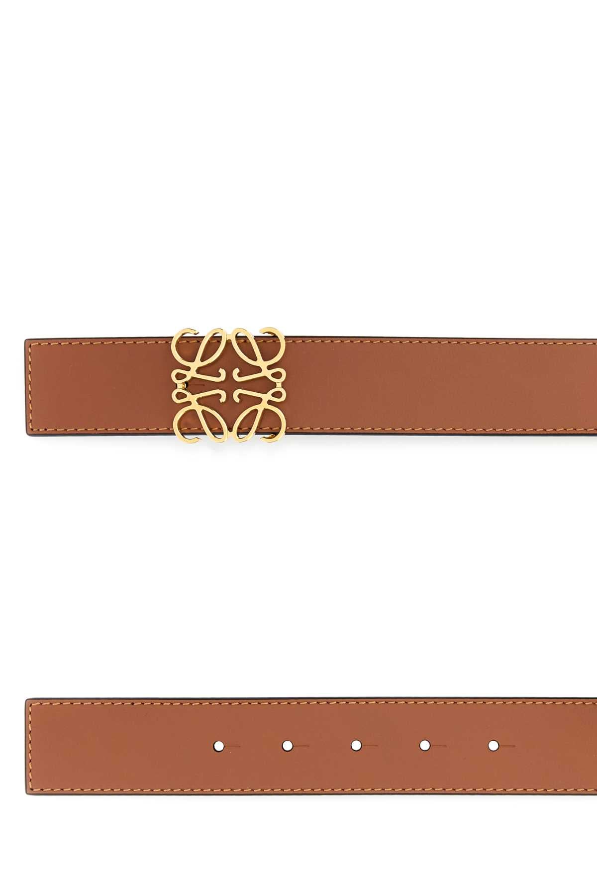LOEWE REVERSIBLE ANAGRAM BELT 3.5CM For Men Exterior: 100% Calf Finishing: Golden metal