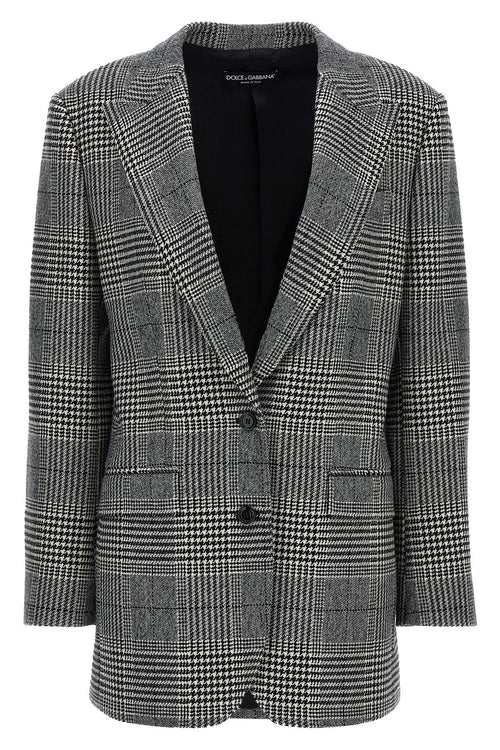 DOLCE & GABBANA 'Pied de Poule' blazer For Women 90% wool, 10% cashmere