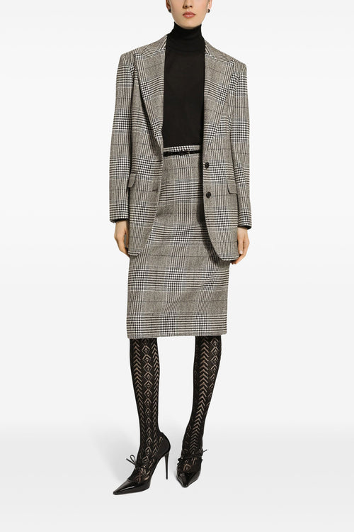 DOLCE & GABBANA 'Pied de Poule' blazer For Women 90% wool, 10% cashmere