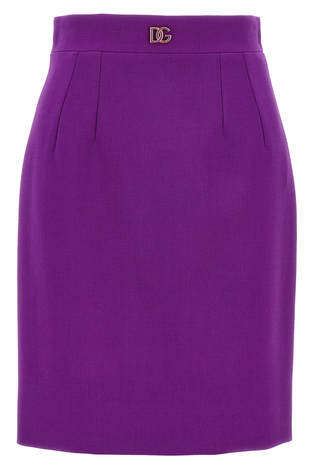DOLCE & GABBANA Metallic logo skirt For Women 100% virgin wool