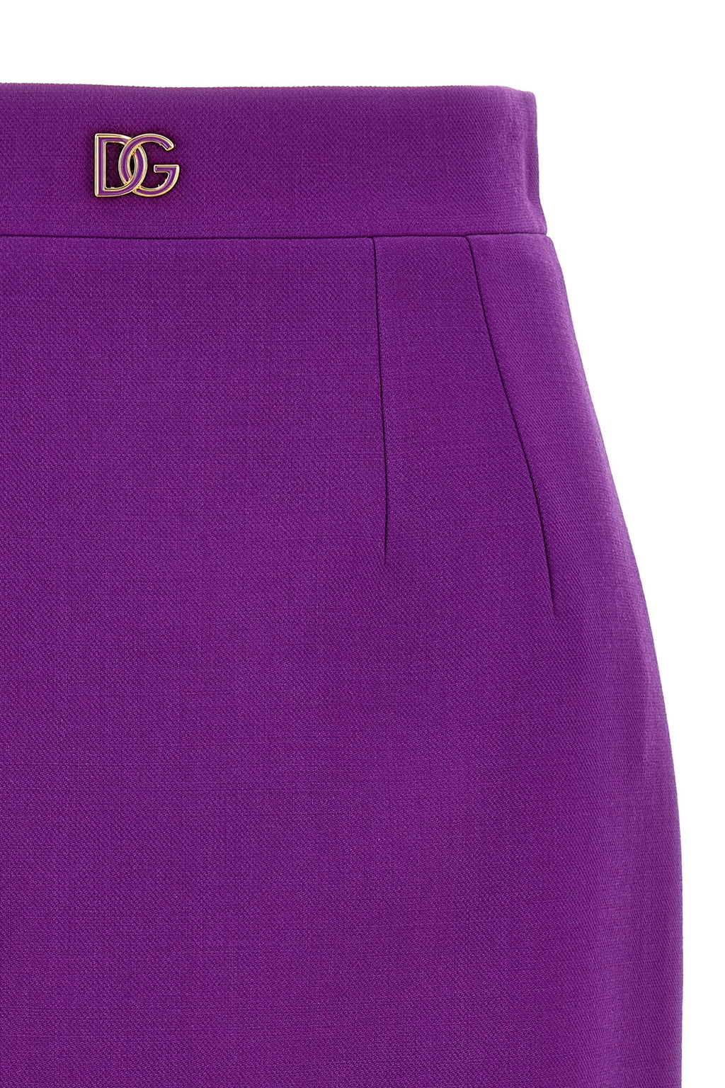 DOLCE & GABBANA Metallic logo skirt For Women 100% virgin wool