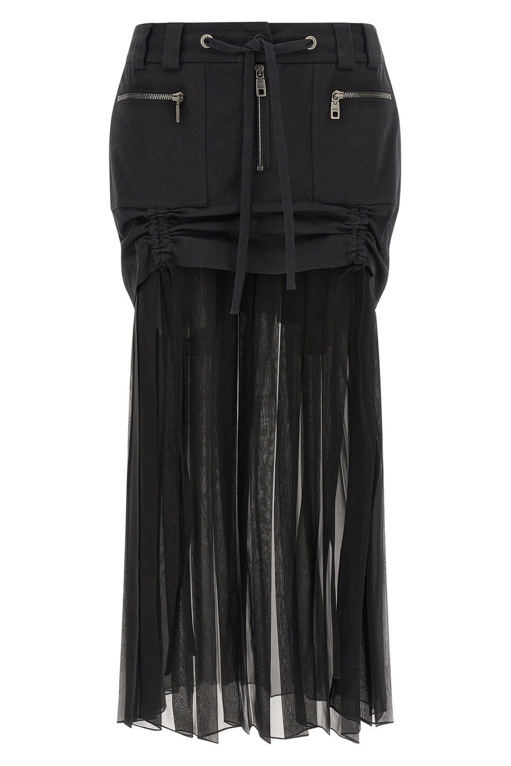 DOLCE & GABBANA Twill and chiffon skirt For Women 70% silk 28% cotton 2% elastane