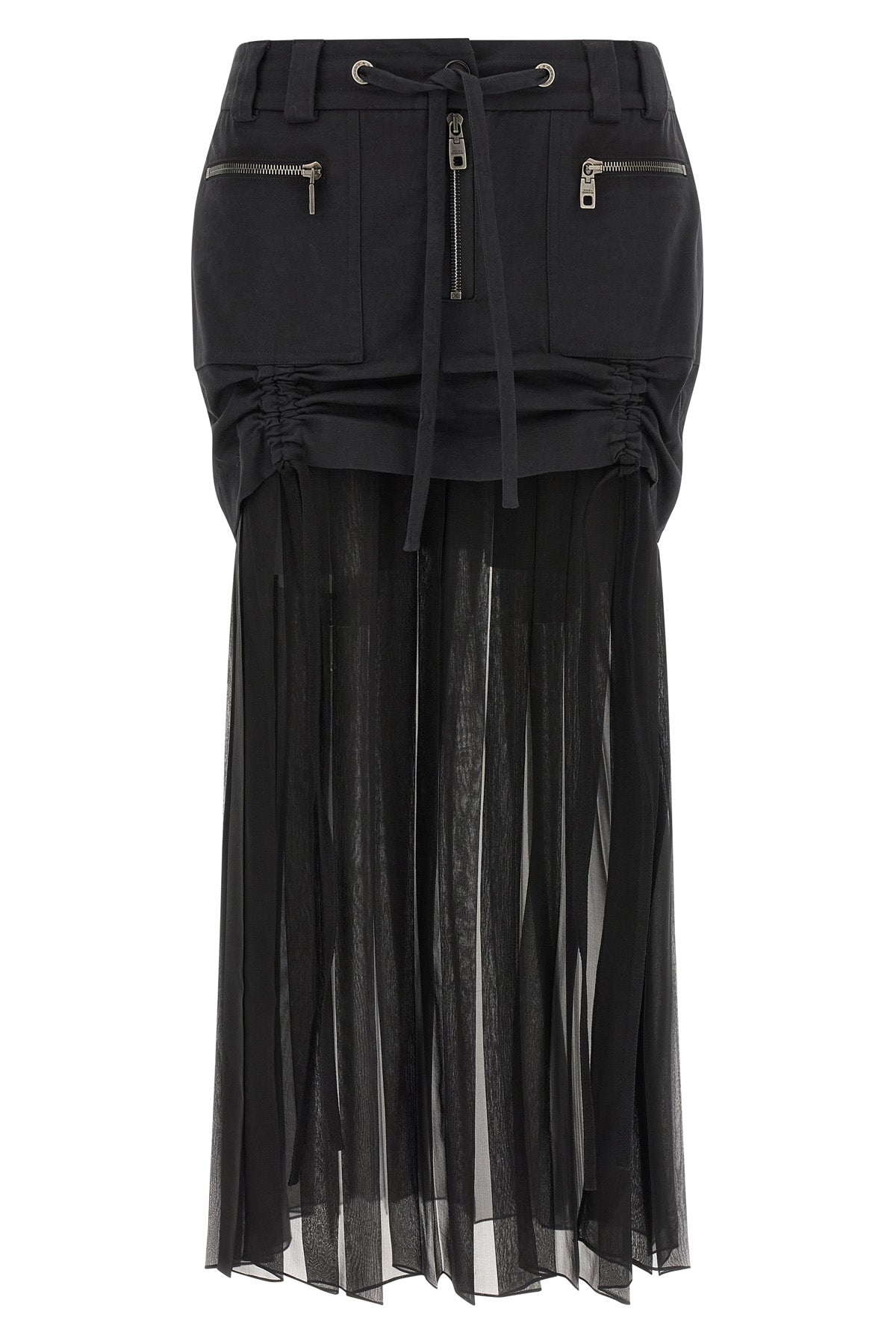 DOLCE & GABBANA Twill and chiffon skirt For Women 70% silk 28% cotton 2% elastane