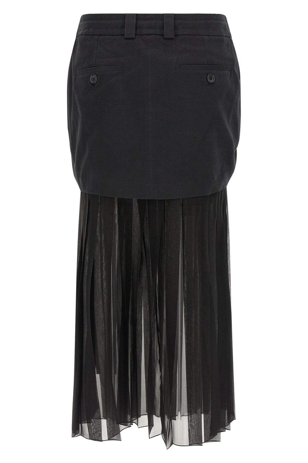 DOLCE & GABBANA Twill and chiffon skirt For Women 70% silk 28% cotton 2% elastane