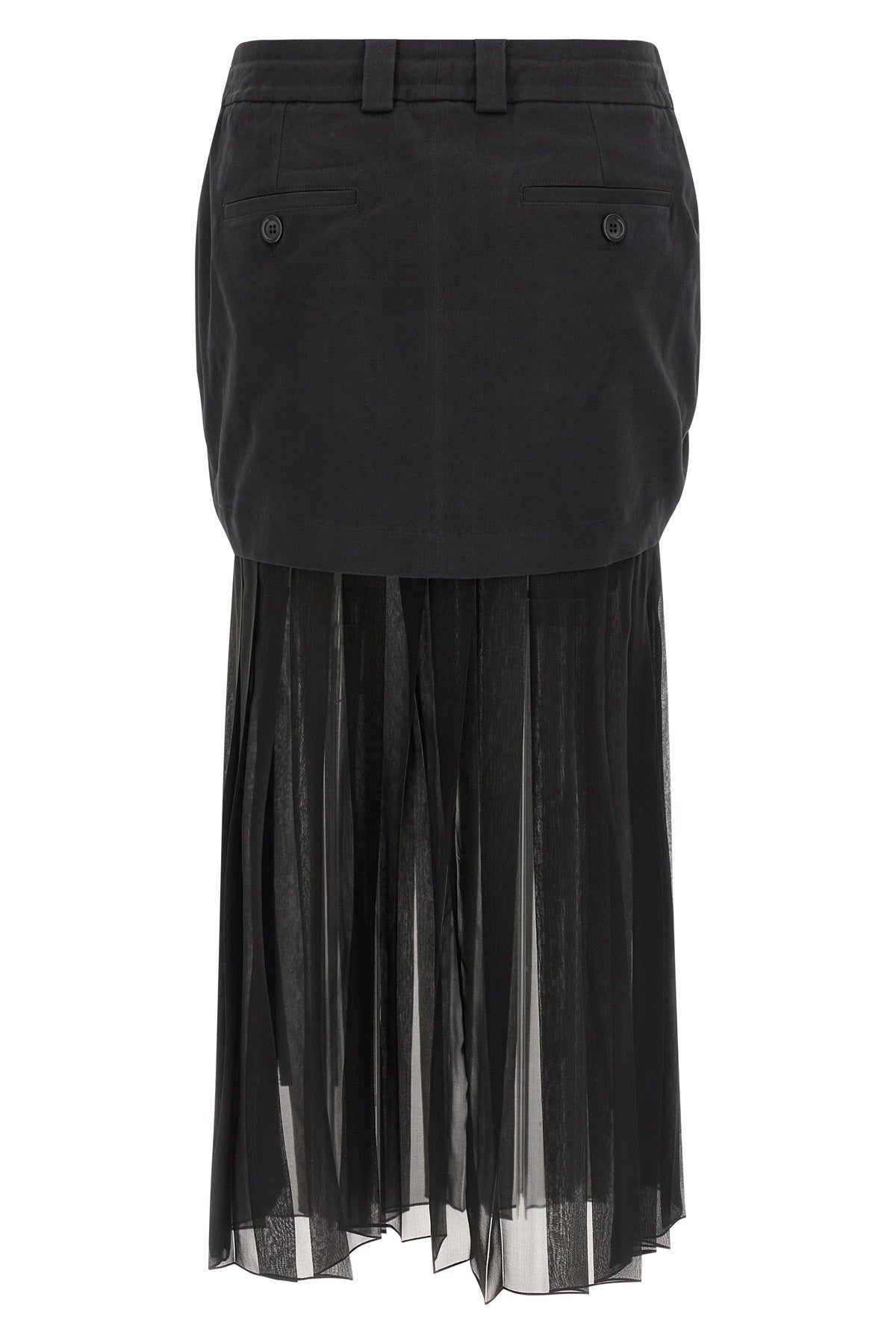 DOLCE & GABBANA Twill and chiffon skirt For Women 70% silk 28% cotton 2% elastane