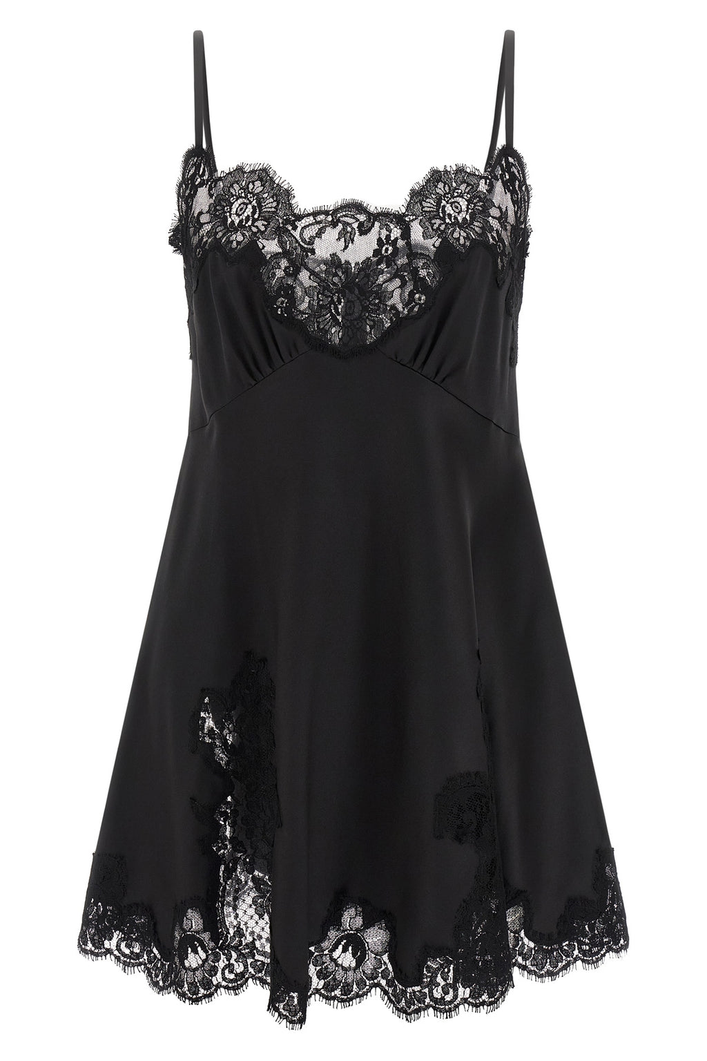 DOLCE & GABBANA Satin and lace dress For Women 77% silk 15% cotton 5% polyamide 3% elastane