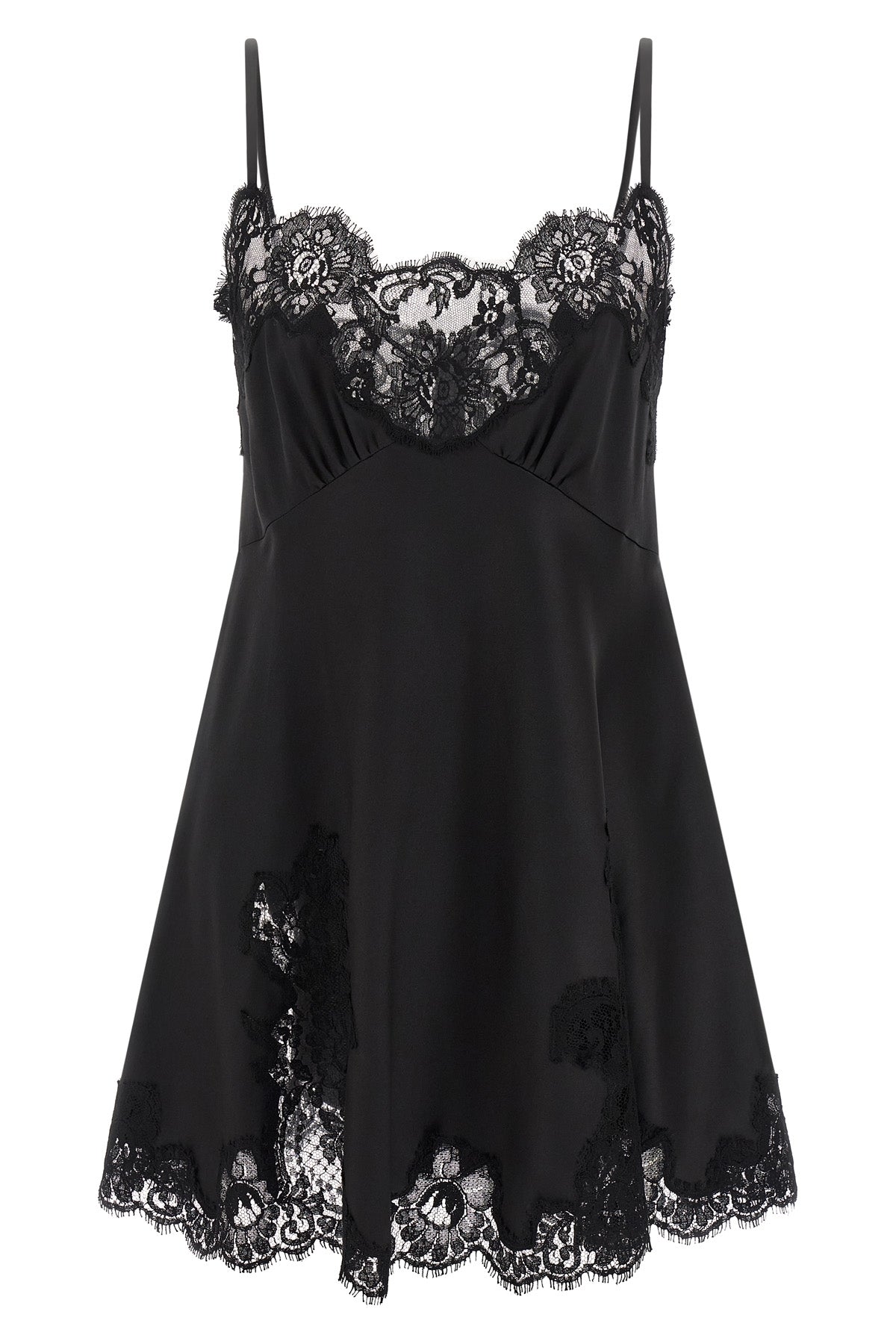 DOLCE & GABBANA Satin and lace dress For Women 77% silk 15% cotton 5% polyamide 3% elastane