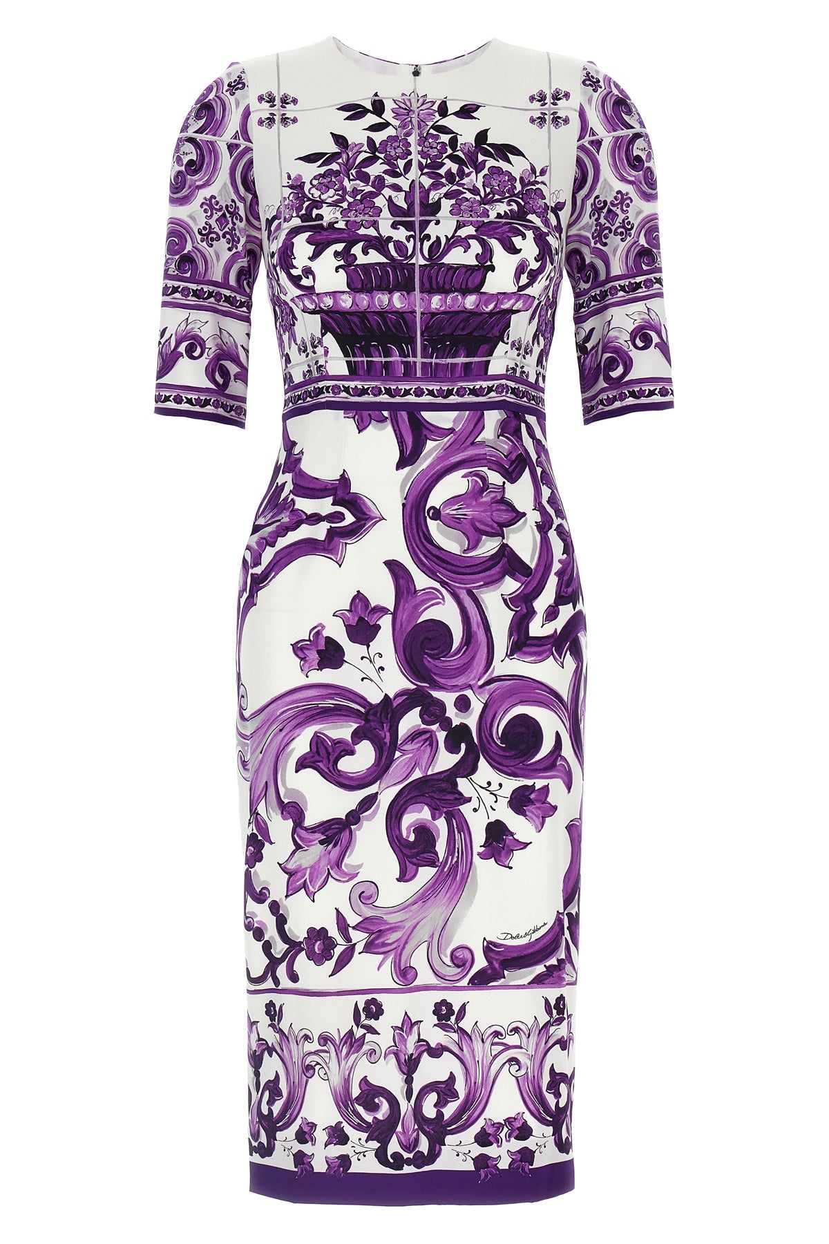DOLCE & GABBANA 'Maiolica' print dress For Women 94% silk 6% elastane
