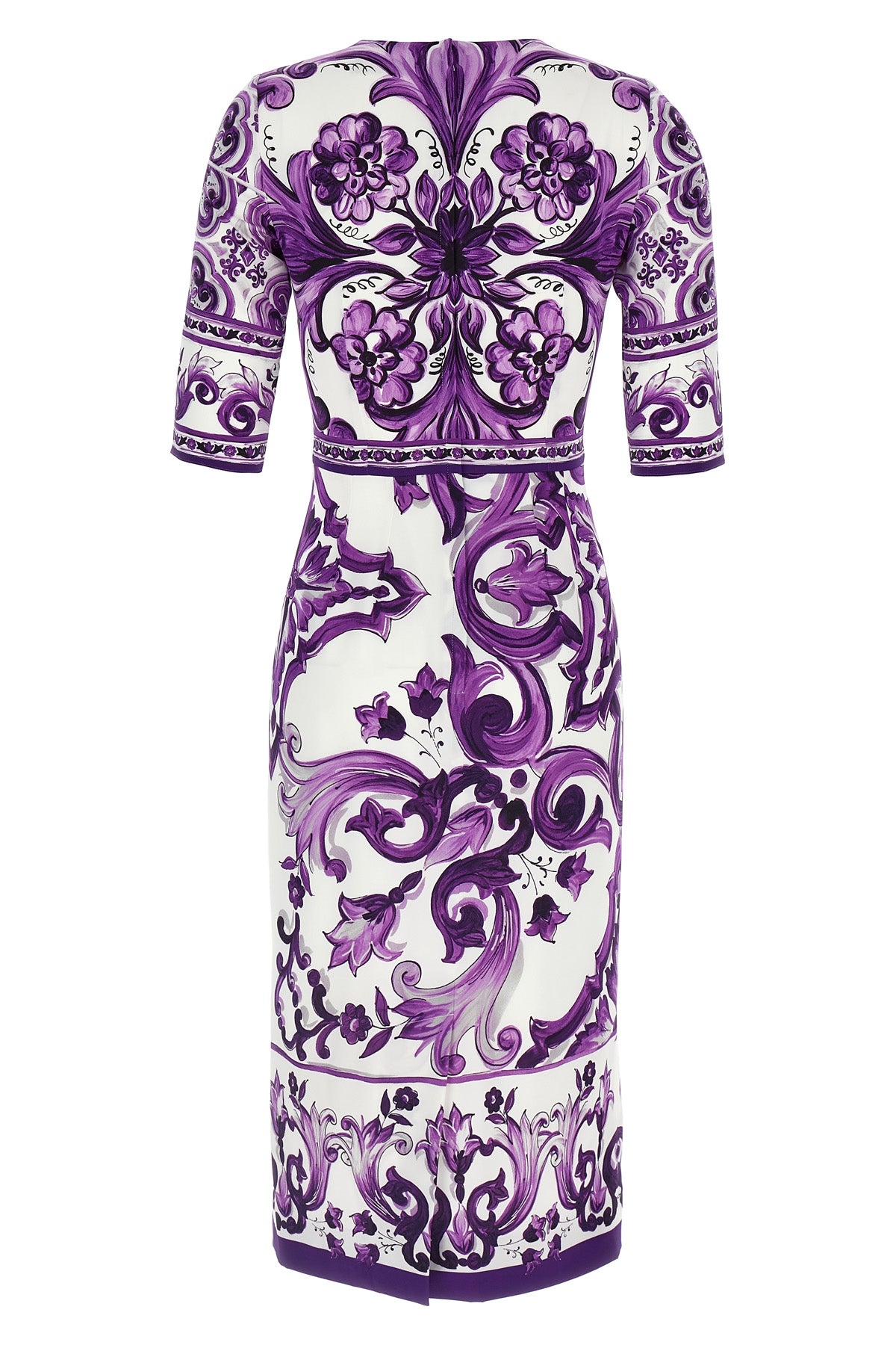 DOLCE & GABBANA 'Maiolica' print dress For Women 94% silk 6% elastane