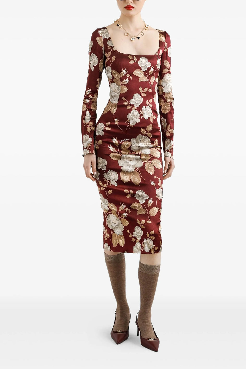 DOLCE & GABBANA Rose print dress For Women 4% EA 96% VI