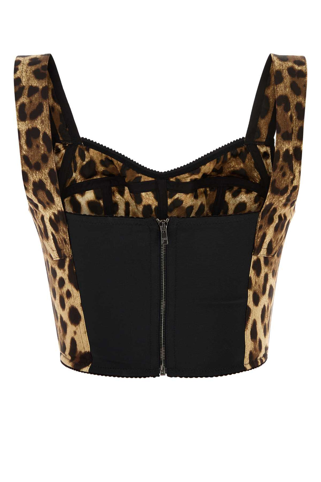 DOLCE & GABBANA BUSTIER MACULATO For Women Exterior: 66% Silk 24% Polyester 10% Elastane Lining: 97% Polyester 3% Elastane
