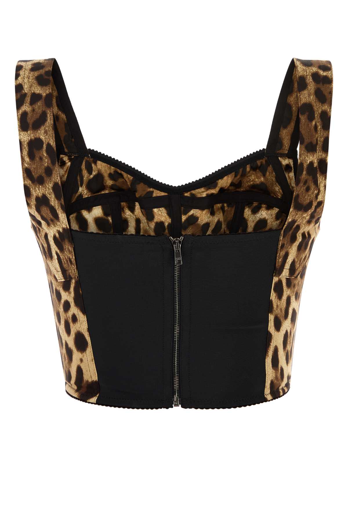 DOLCE & GABBANA BUSTIER MACULATO For Women Exterior: 66% Silk 24% Polyester 10% Elastane Lining: 97% Polyester 3% Elastane