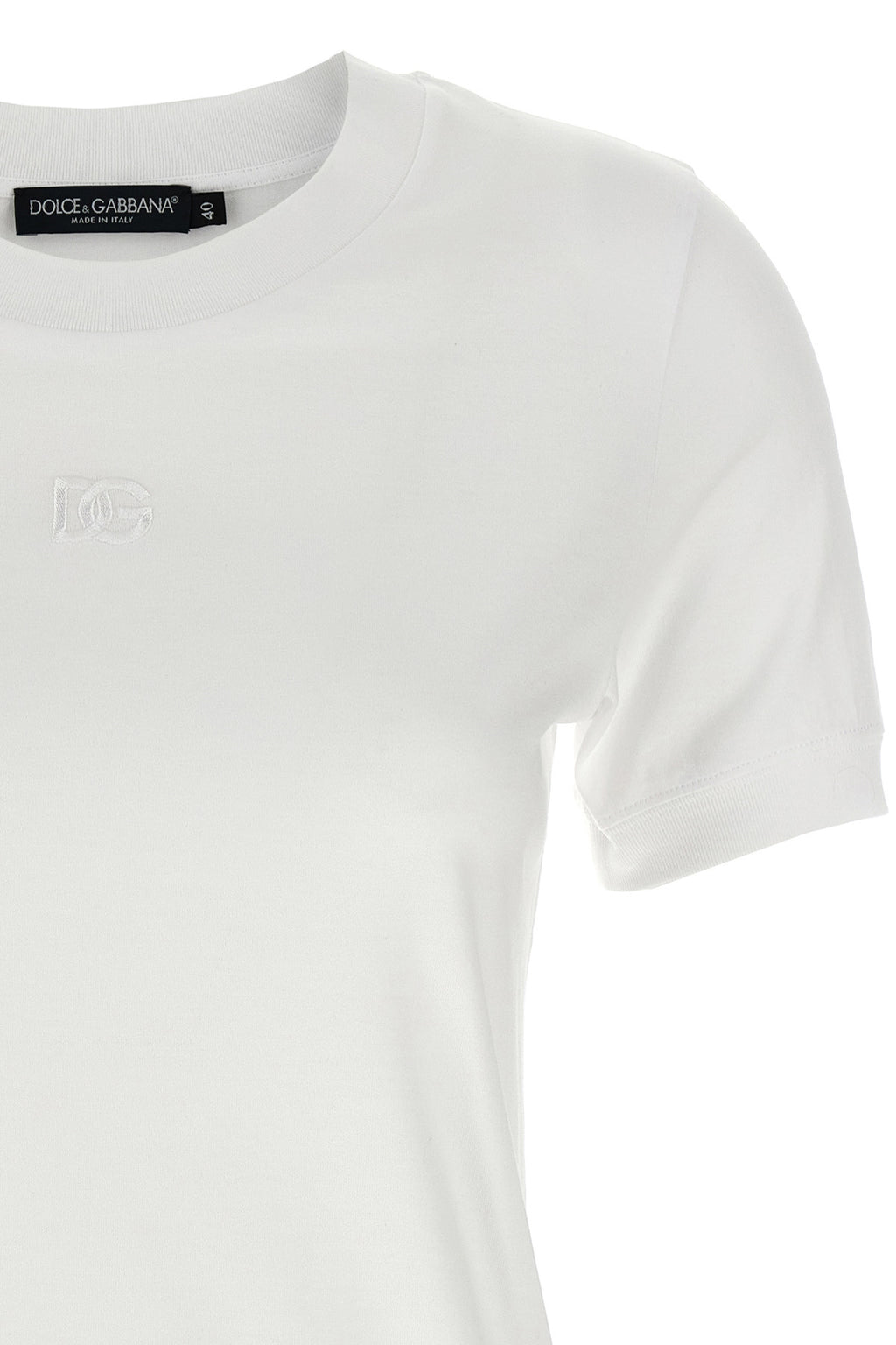 DOLCE & GABBANA Logo embroidery t-shirt For Women 100% cotton